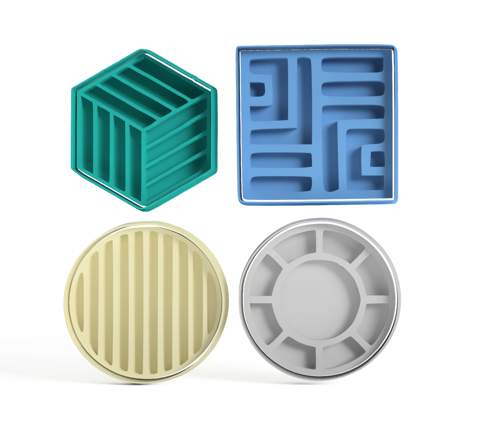 4 Cookie cutters Basic Shapes 8cm (3.149 inches)