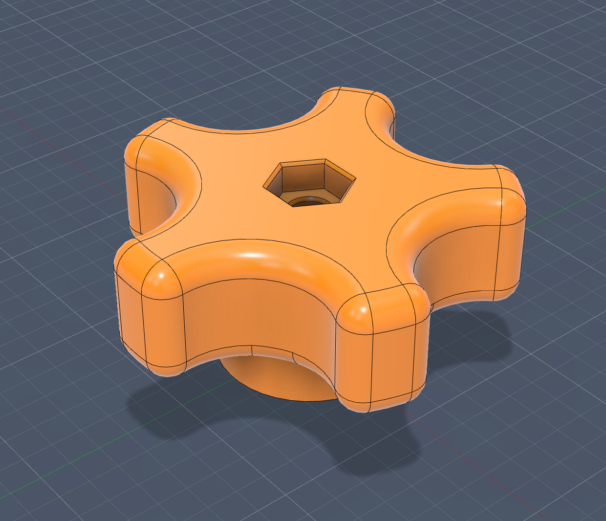 Star Knob tall - accepts 1/4" x 20 bolt/nut