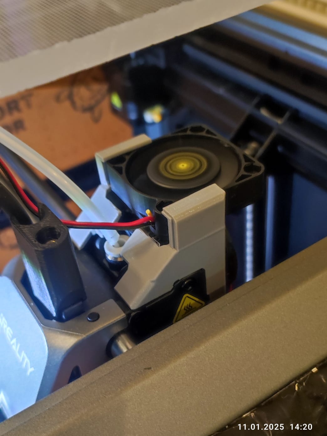 Creality K1 extruder motor 4010 fan mount Mod