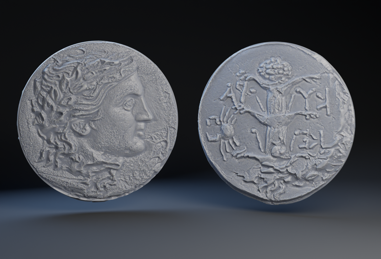 6-5th century BCE silver coin from the Greek city of Cyrene : Silphium and Magas