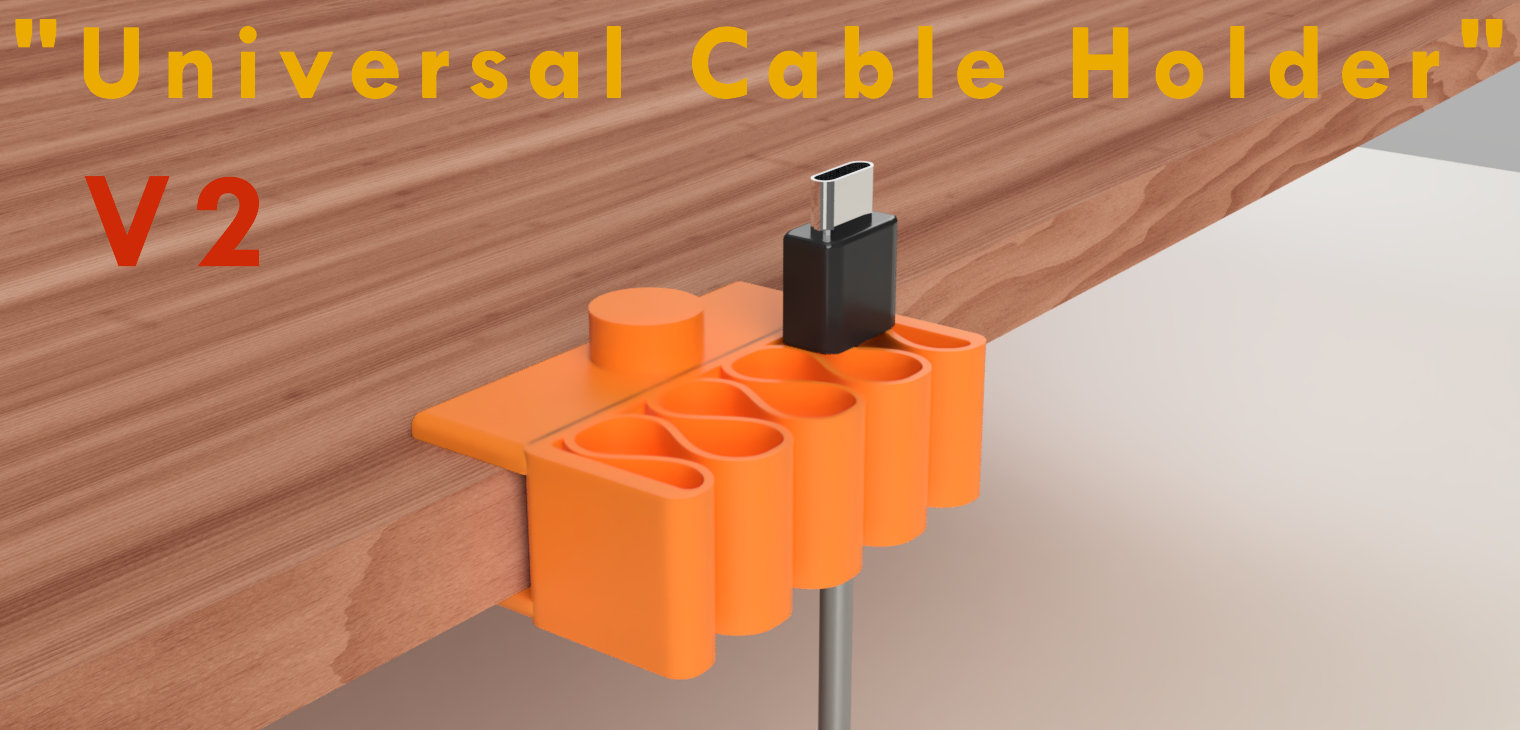 "Universal Cable Holder" Upgrade 3D model thumbnail