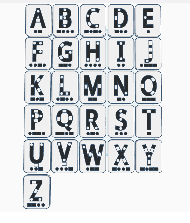Morse tiles - Letters (multicolor)