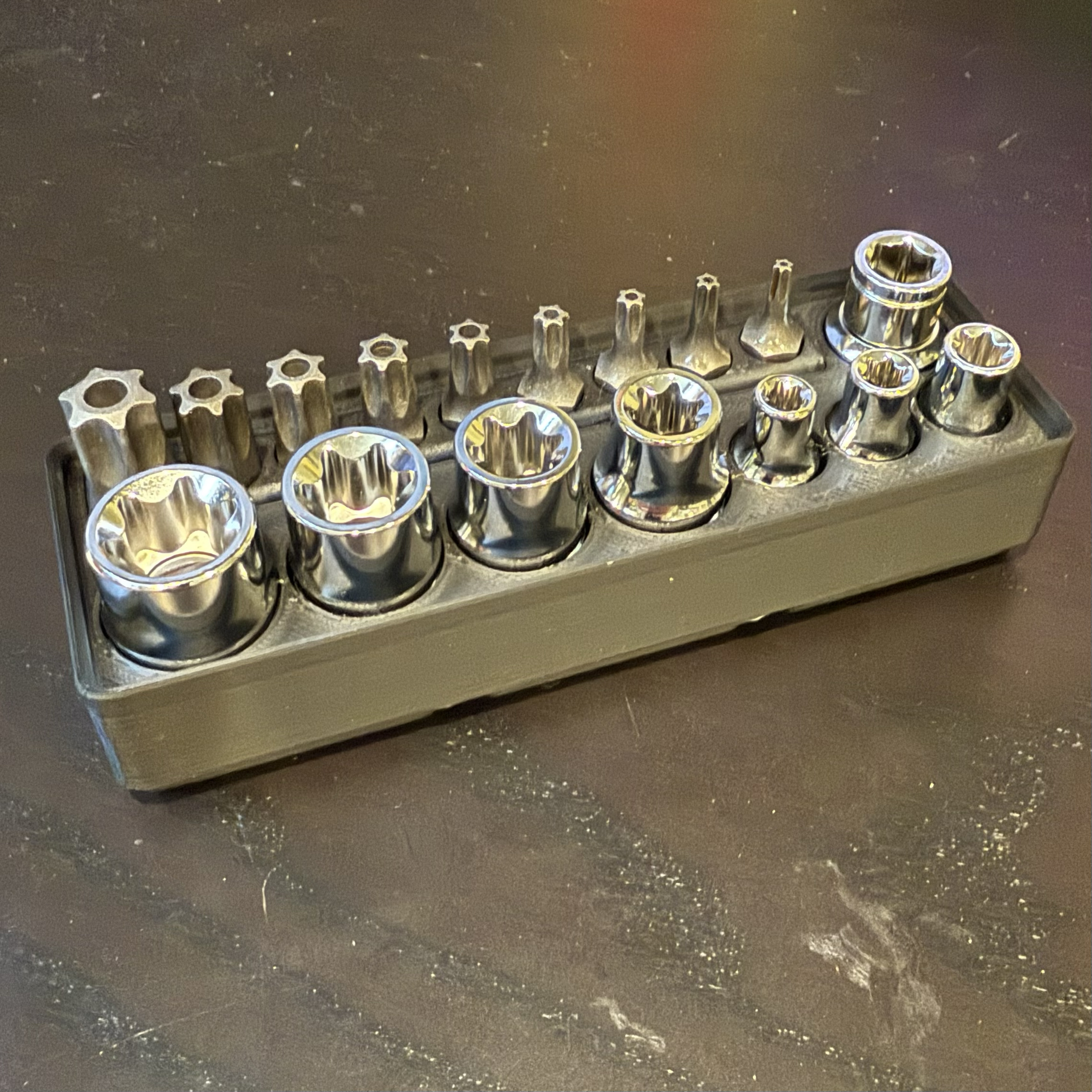 Gridfinity 3x1 Bin for Pittsburgh 17pc. E-Socket & Star Bit Set