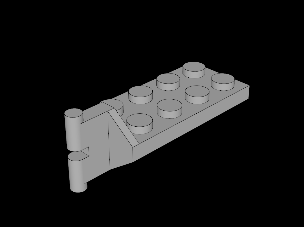 Lego Compatible (3639.dat) Hinge Plate  2 x  4 with Articulated Joint - Male