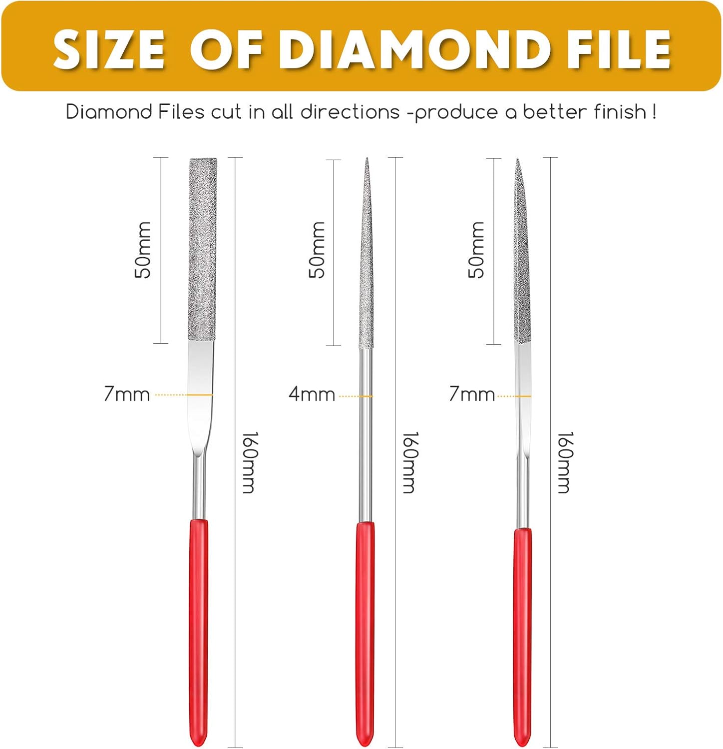 GridFinity 1x4 Box - Mudder 9 pc Diamond File Set