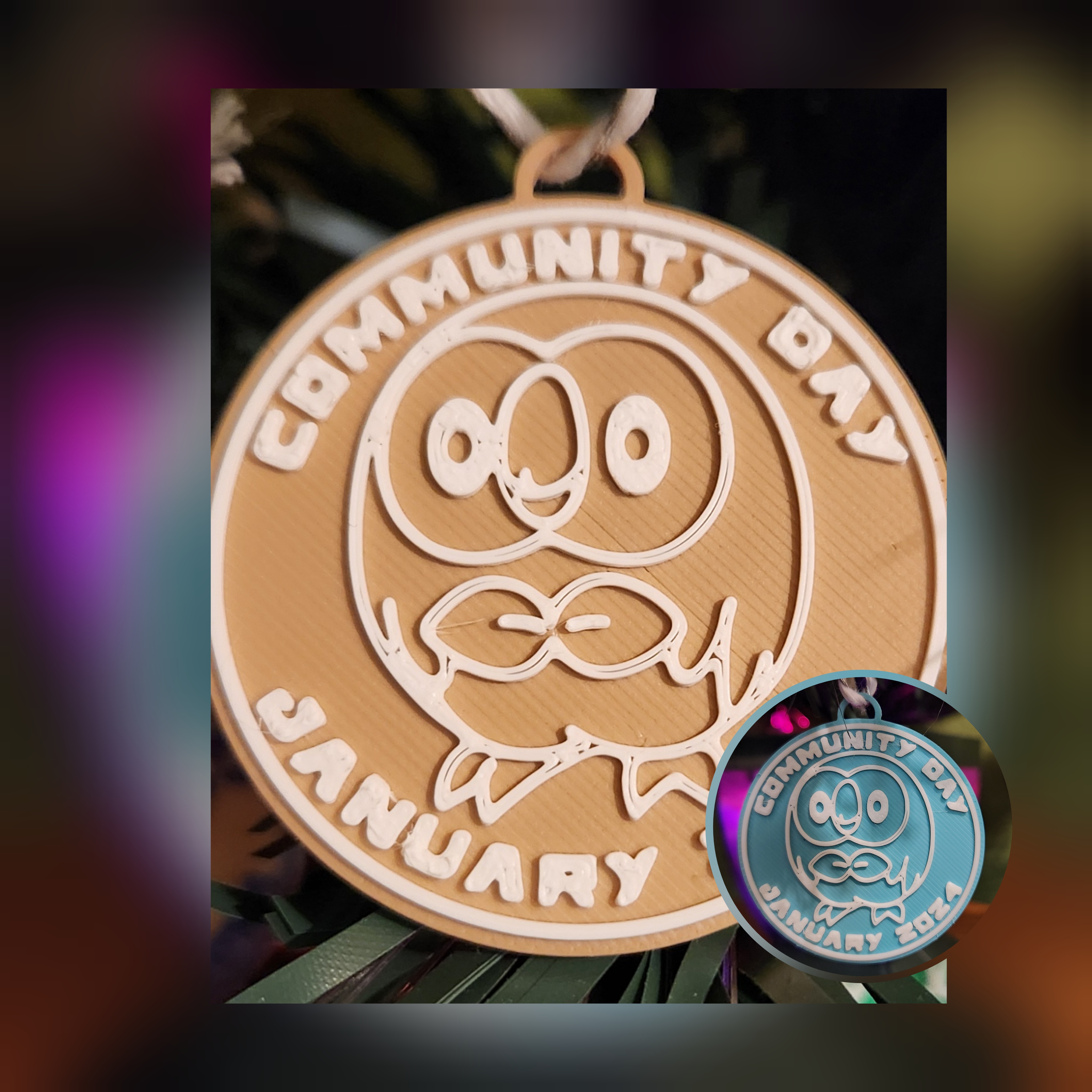 Pokemon Go Community Day #80 coin - Rowlet Ornament
