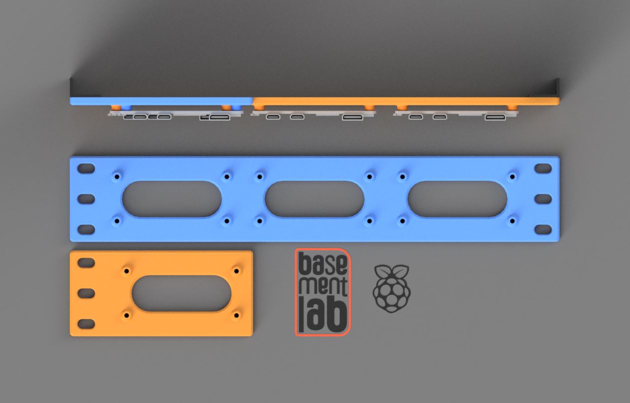Raspberry Pi Zero 10" Rack Mount Bracket Panel - Staffa installazione Pi Zero rack da 10" — thumbnail 3