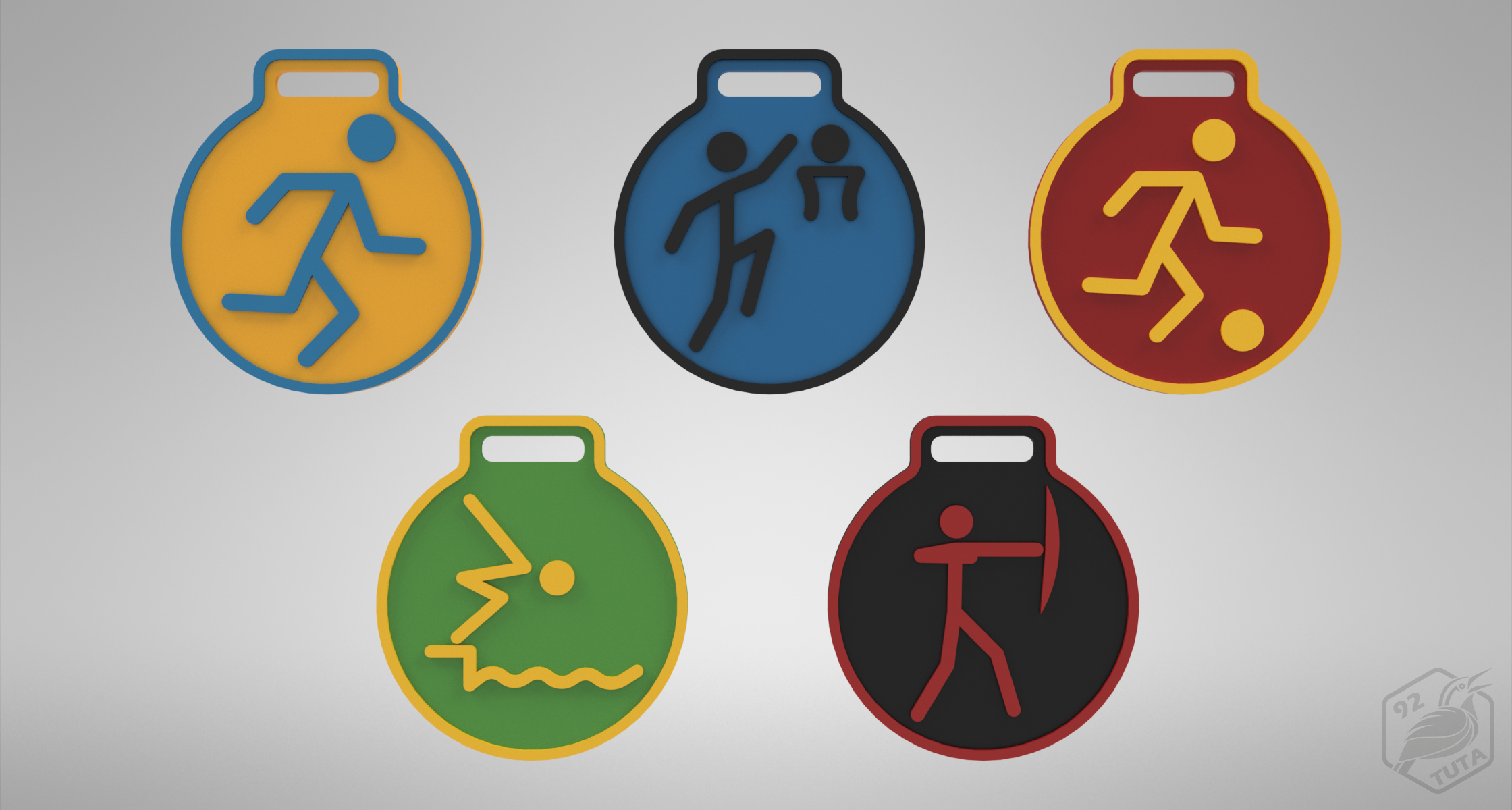 MEDALS sport awards (athletics swimming shooting basketball football)
