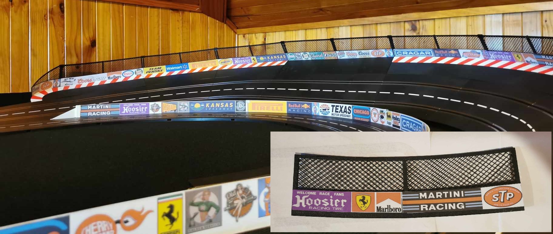 Carrera Slot Car R2 Banked Curve Barrier Fence + Straights