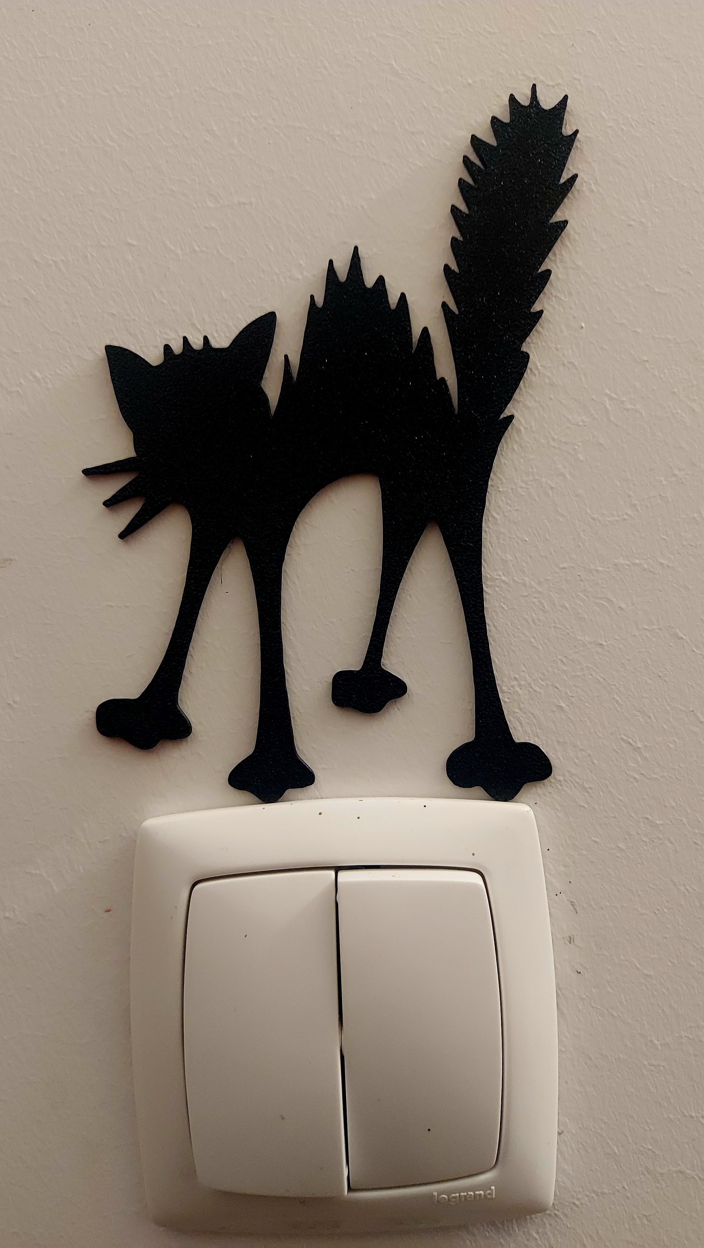 Eletrified Black Cat Switch light or wall art decor