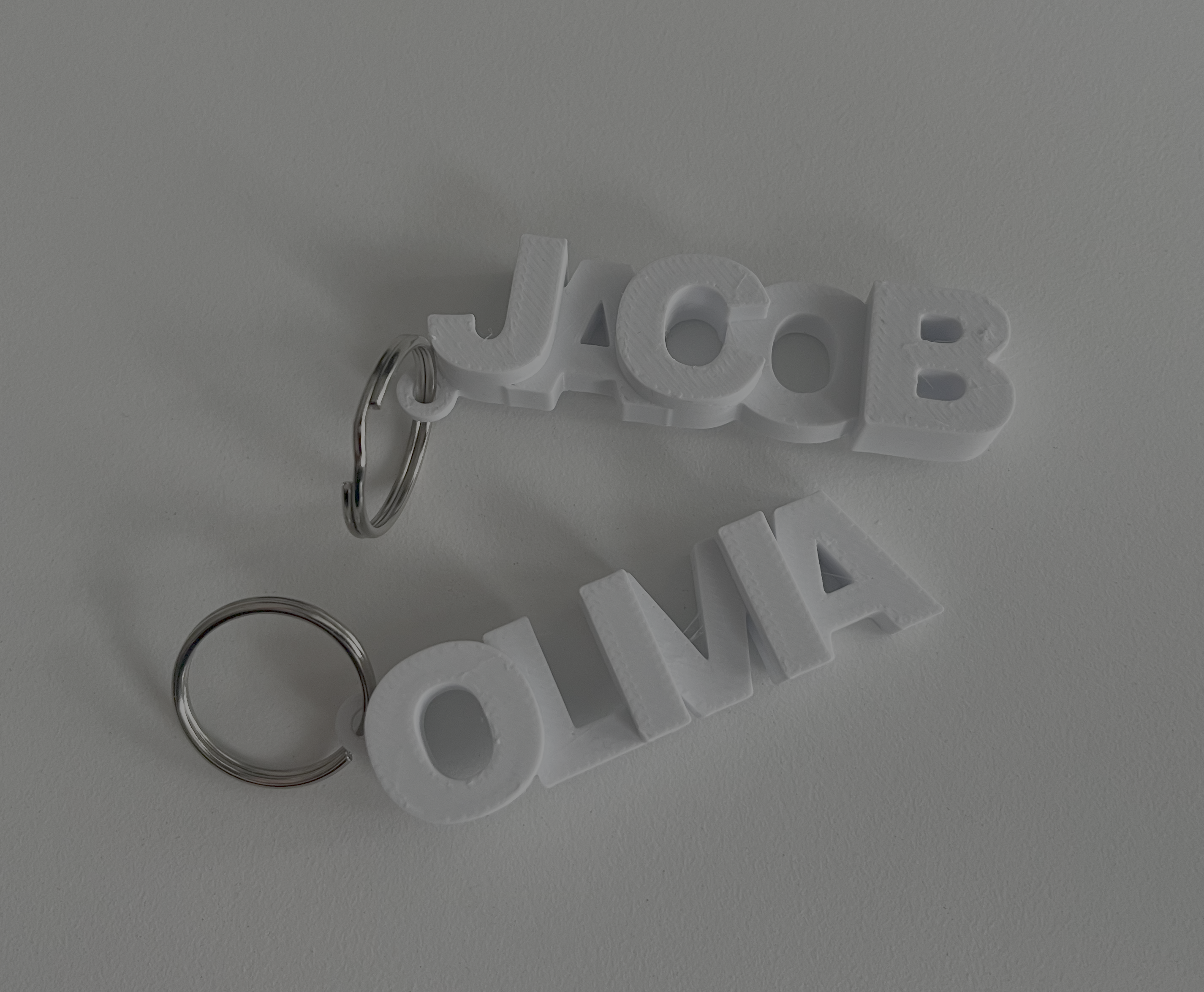Name keyrings for 50 most popular names worldwide