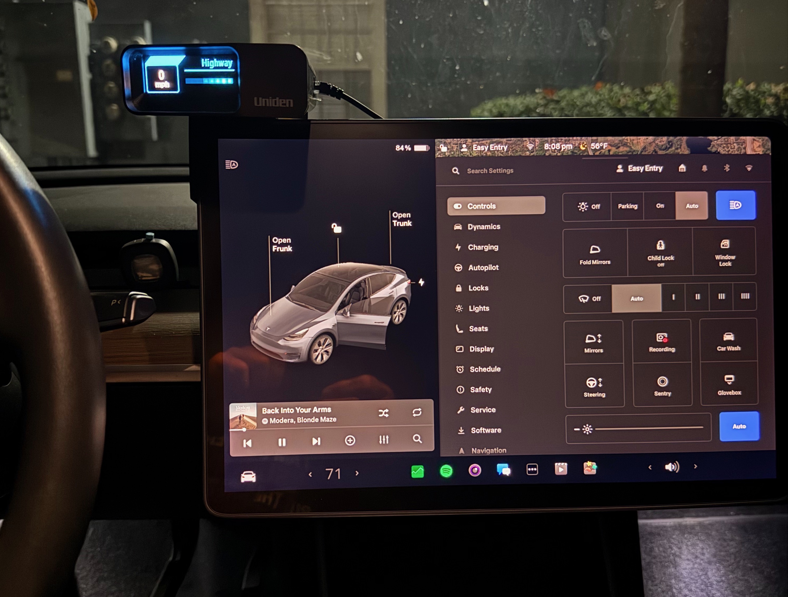 Uniden R7 Radar Detector Mount for Tesla Model Y and 3