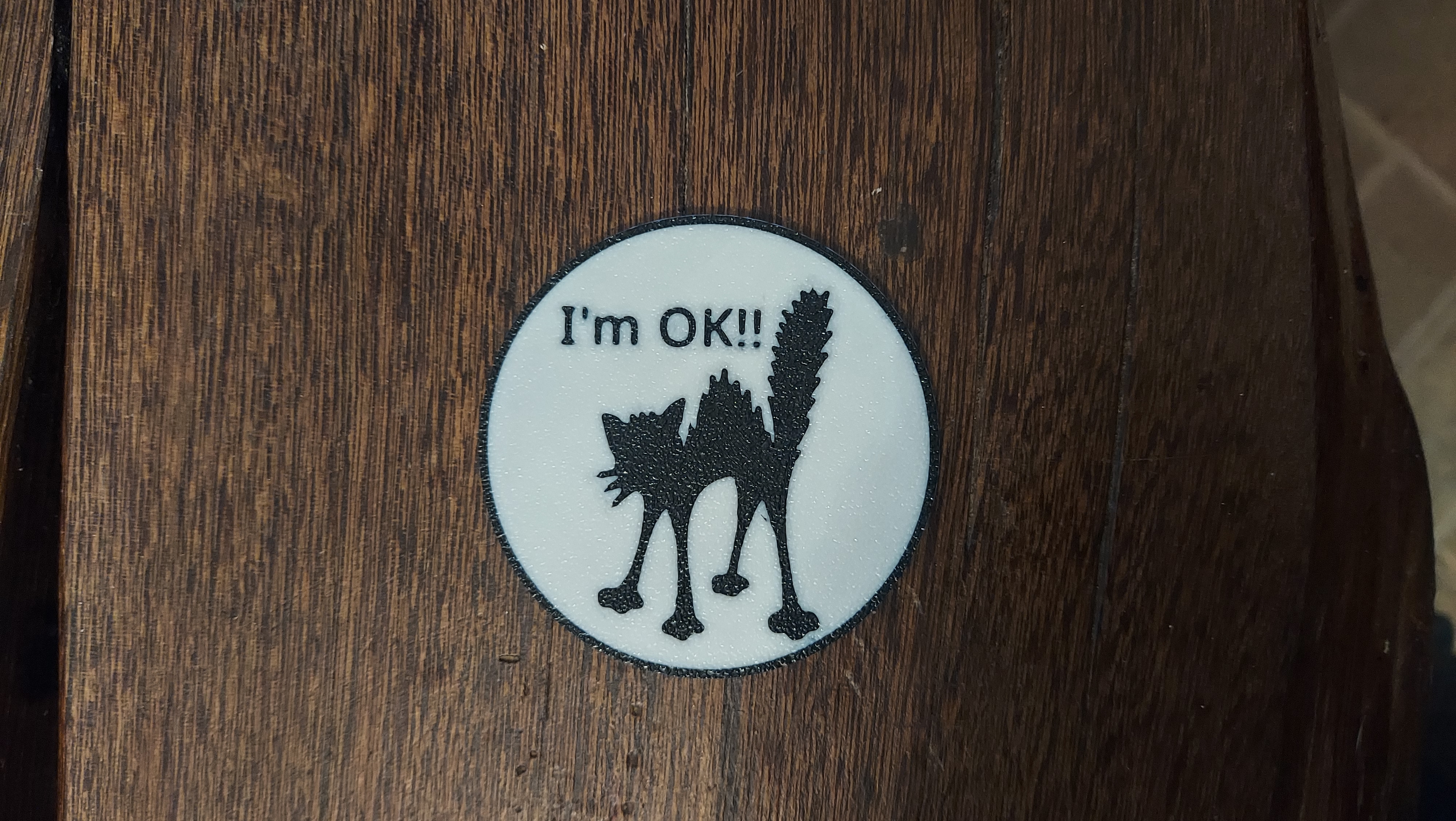 black cat i'm ok coaster