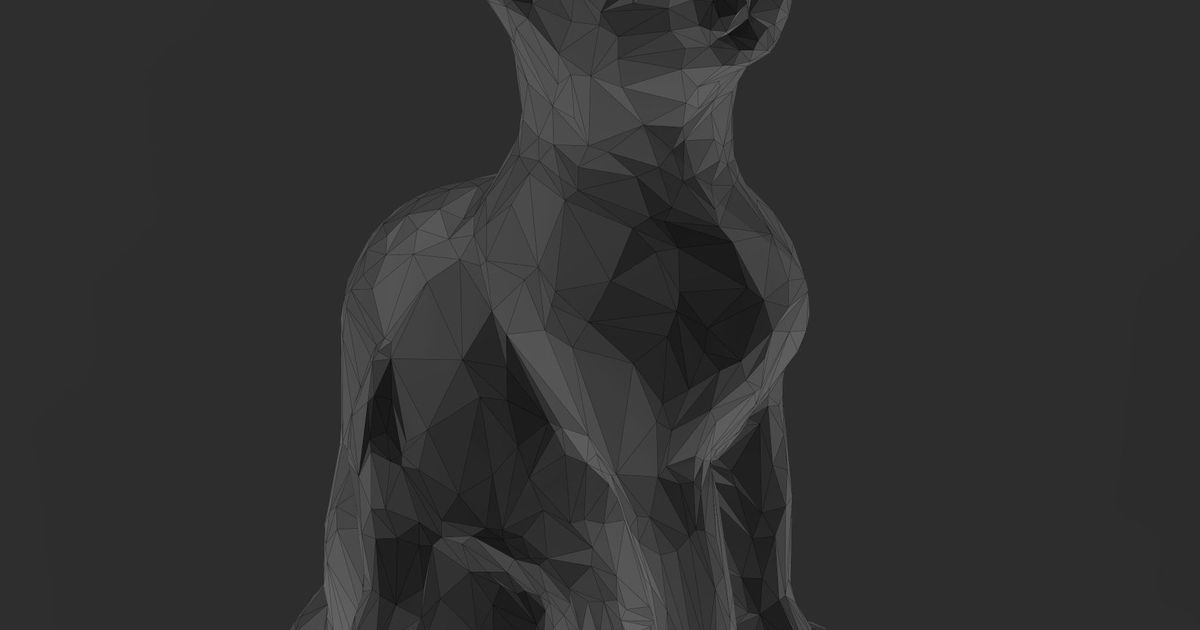 Sitting Cat Low Poly version by YZC DESIGN | Download free STL model ...
