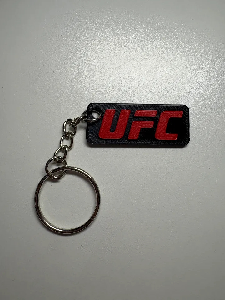 UFC Keychain - Zamac Primary Logo Red & Black, Officially Licensed Collectible Keychain
