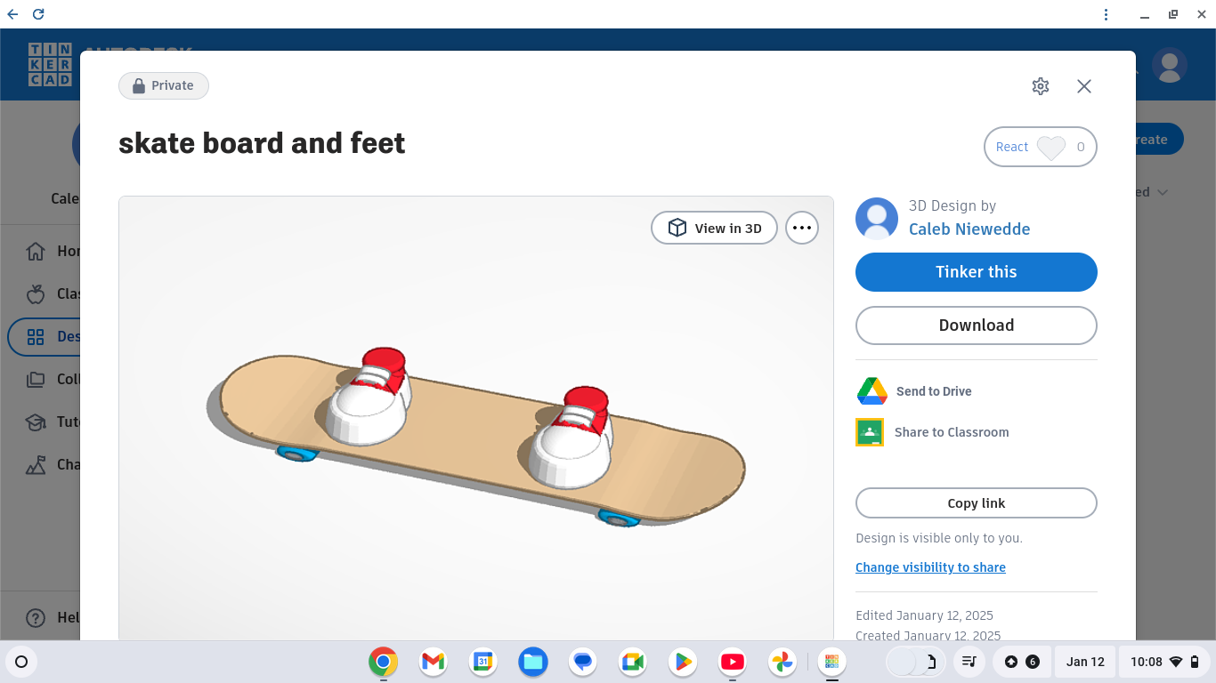 Skate Board with feet