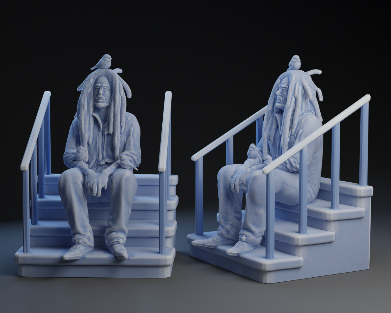 Bob Marley : 3 Little Birds Statue