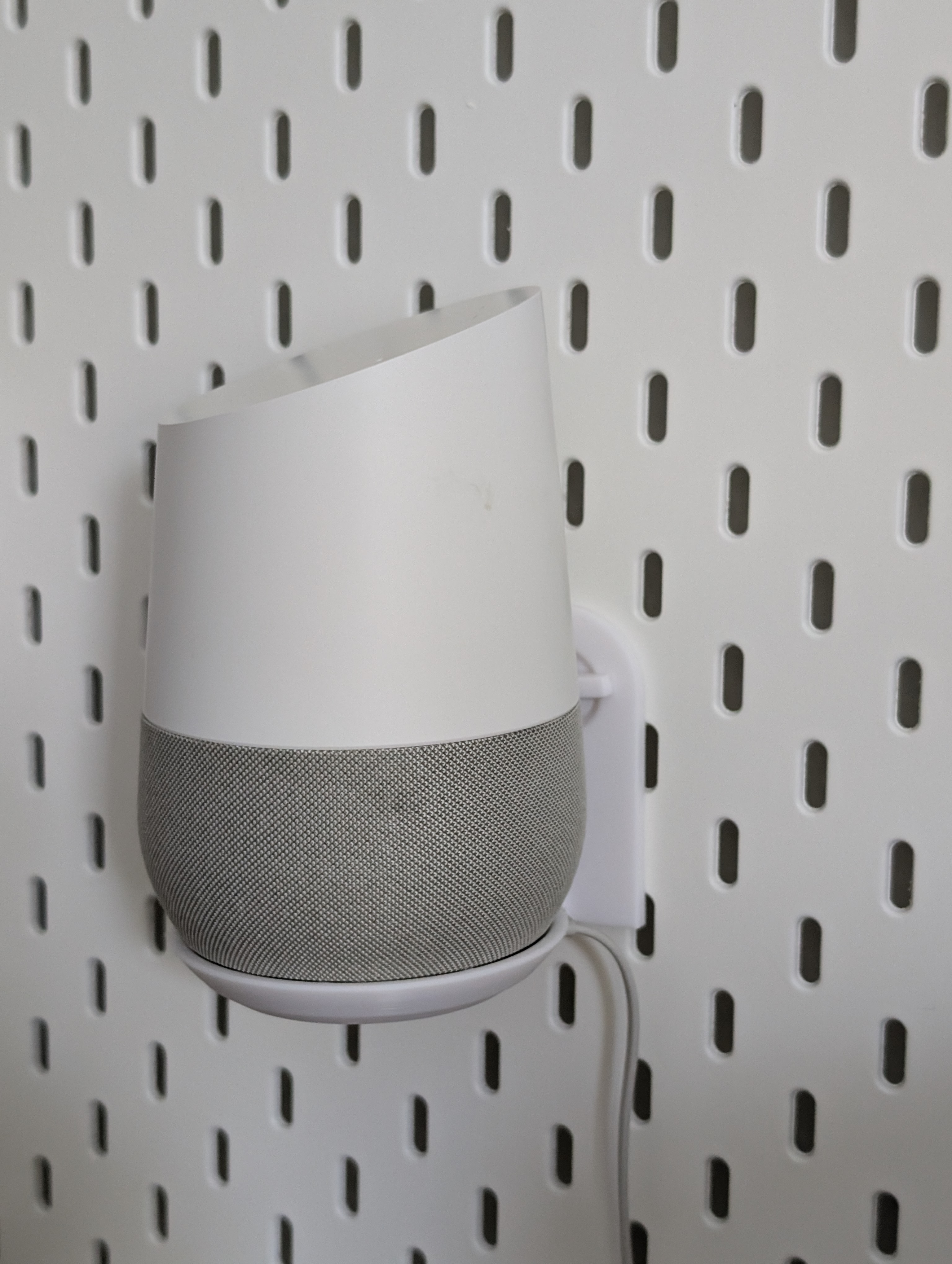 Google Home Smart Speaker Ikea Skadis Mount with T-Clips system
