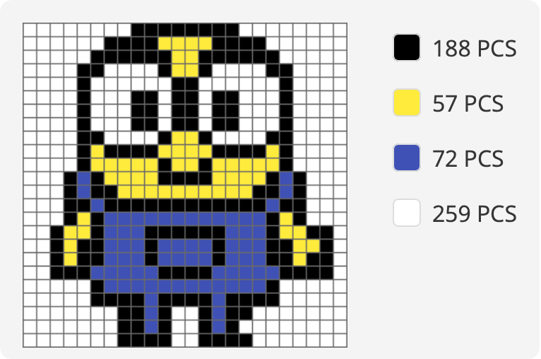Minion Pixel Art Puzzle, Multi Colour, No ams needed
