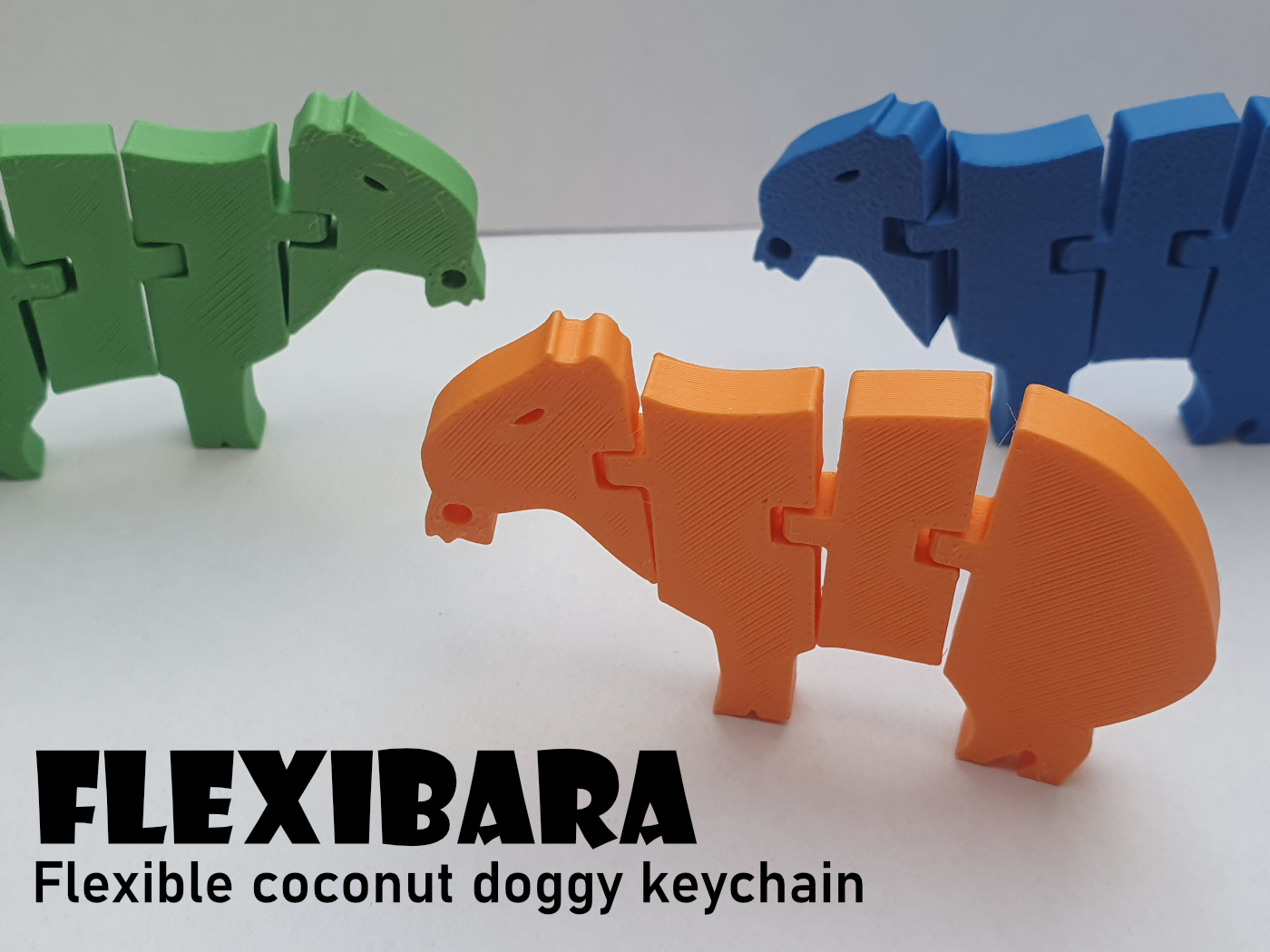 Flexibara - flexible articulated capybara keychain