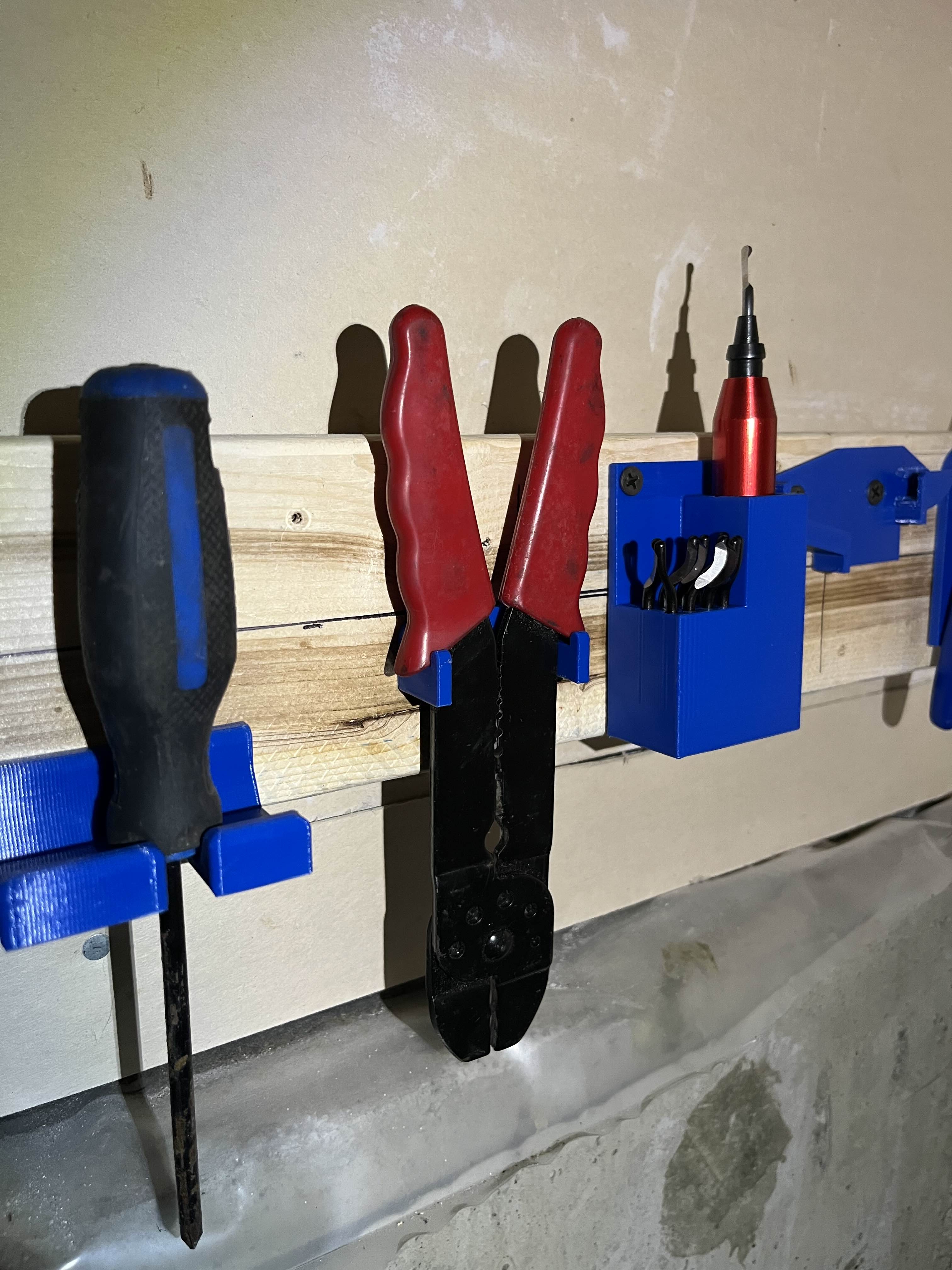 Simple wall mount wire strippers / crimpers holder