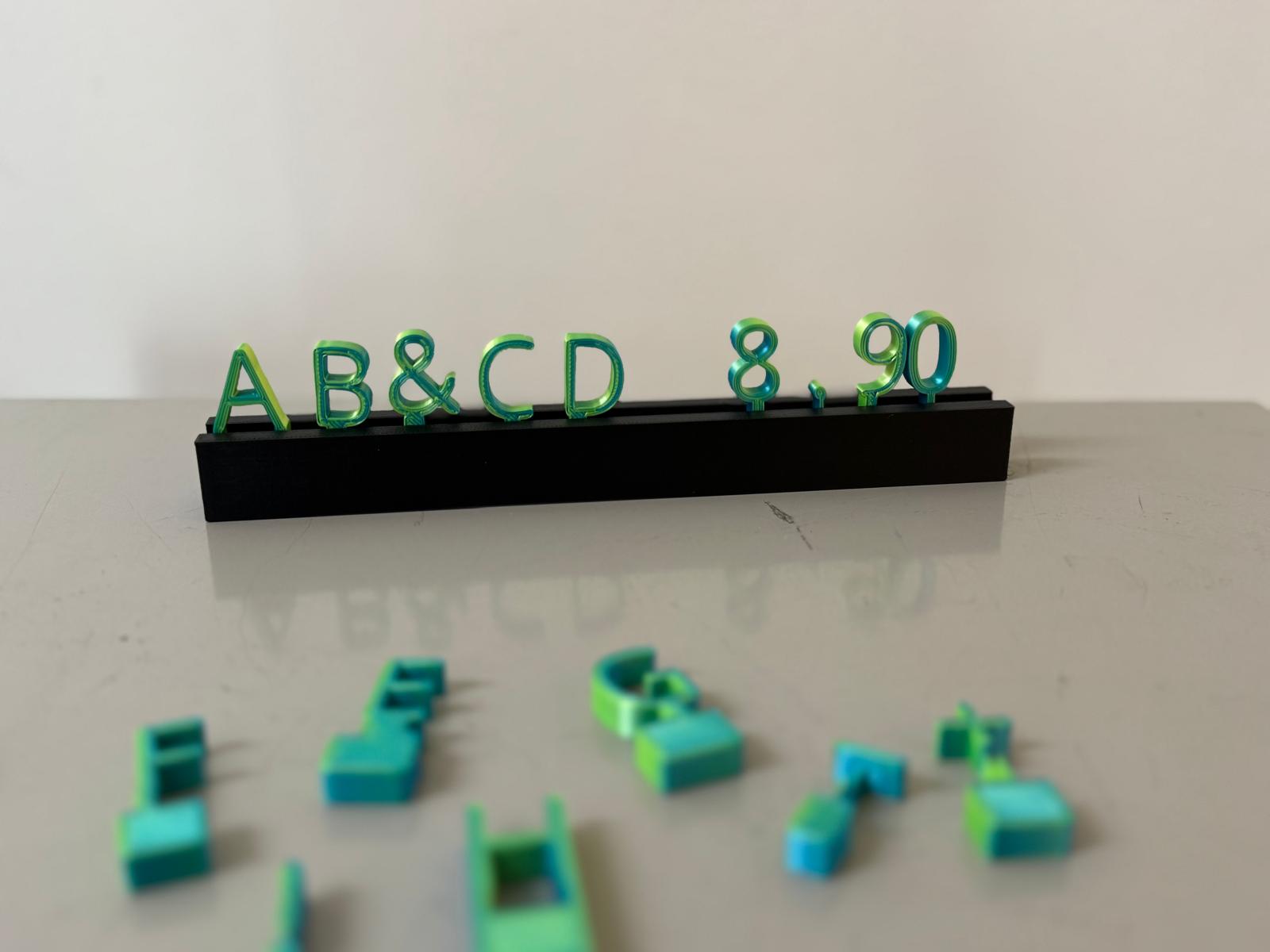 Menu letter board for cafes, offices and homes, on wall or desk