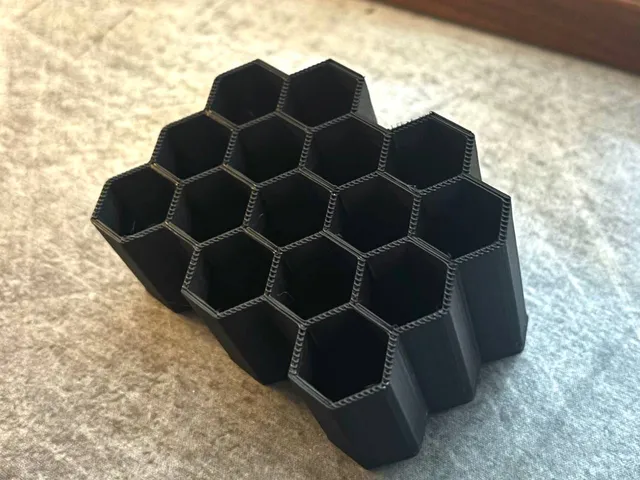 Expandable hexagonal marker and pen rack/holder, multiple sizes