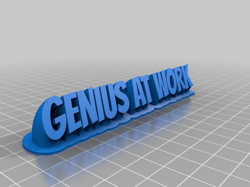 My Customized Sweeping 2-line name plate (text)