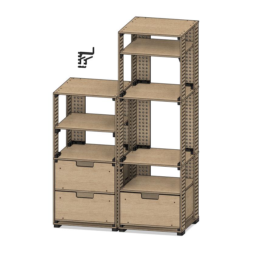 Toolboard cabinet (laser cutting and 3D printing)
