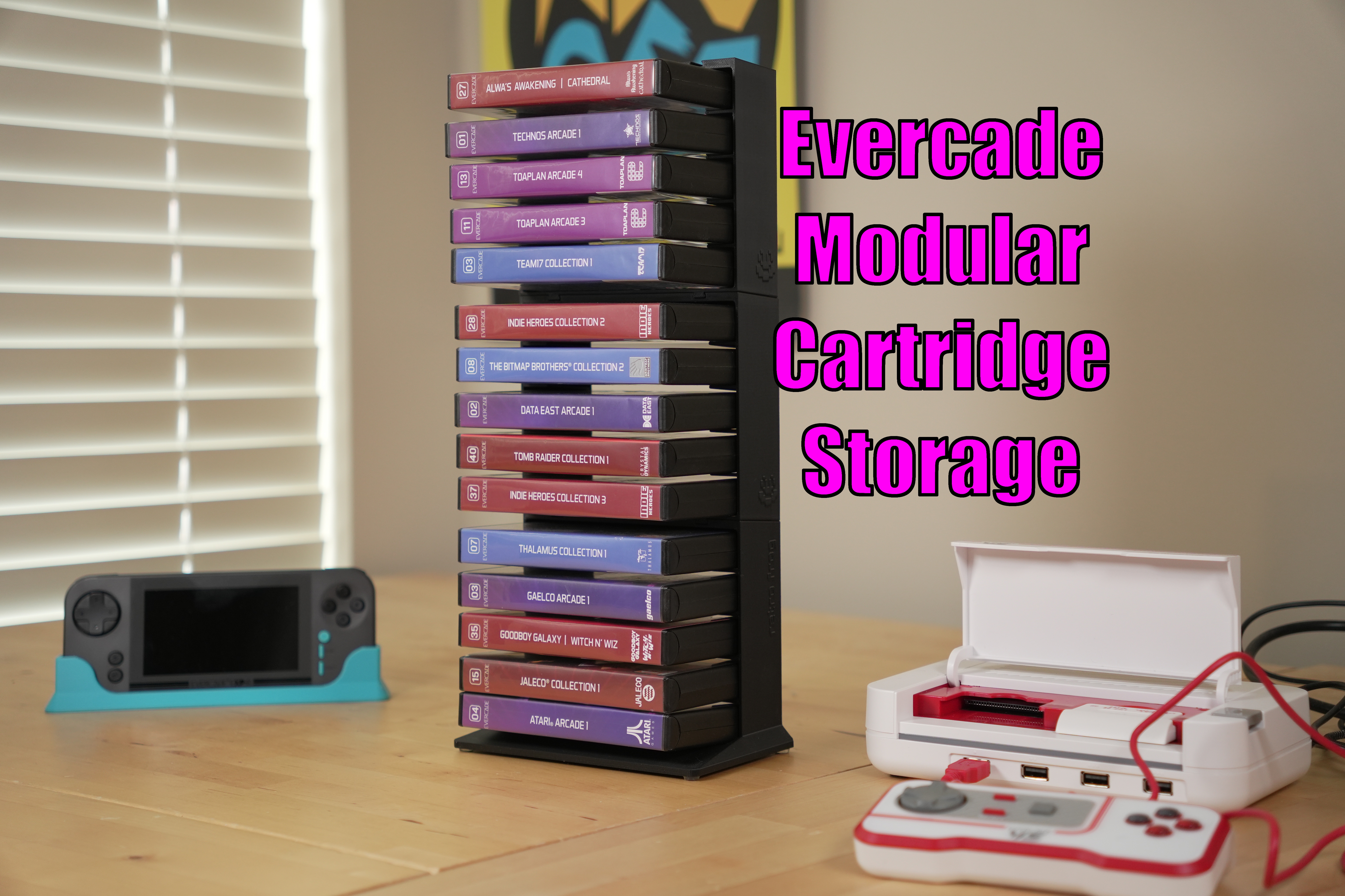 Evercade Modular Game Cartridge Storage Tower