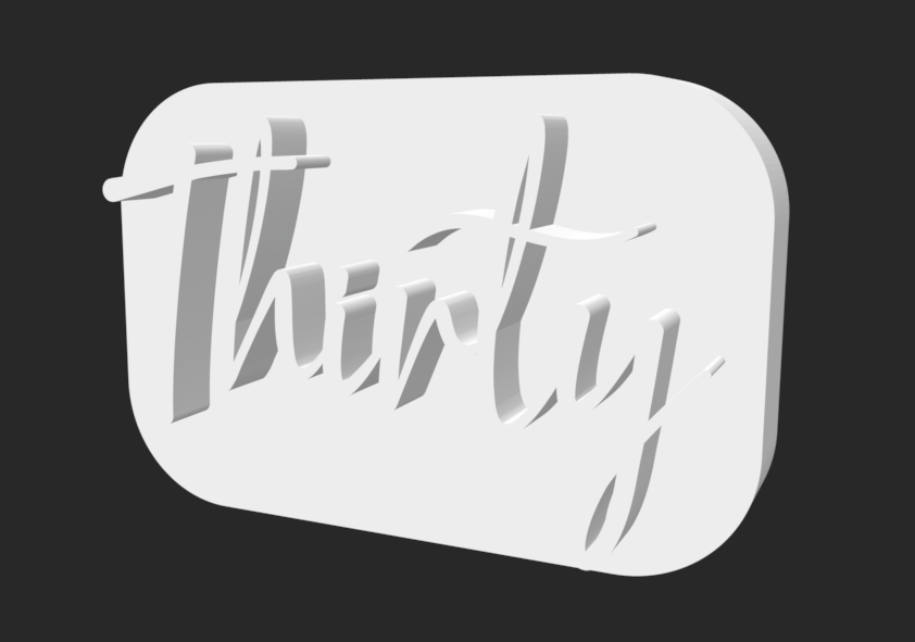 "Thirty" stamp for embossing cookies/cakes