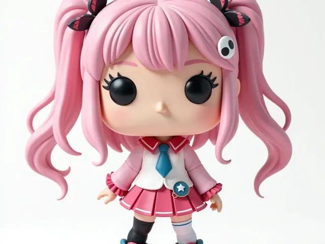 Cute Anime-Style Chibi Girl 3D Model for 3D Printing – Kawaii Collectible Figurine with Pink Hair and Pigtails – DIY Funko Pop-Inspired Desktop Toy