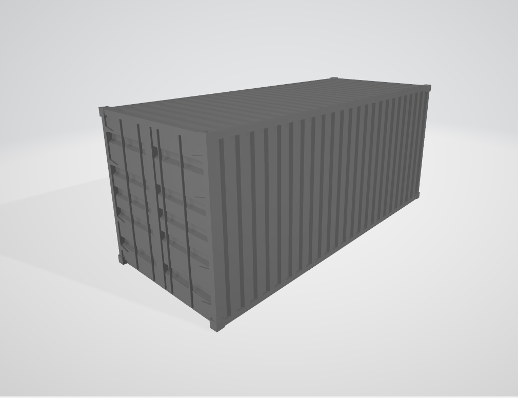 HO Scale 20ft Container 1:87, Print in Place! FREE!!! — miniatura 3