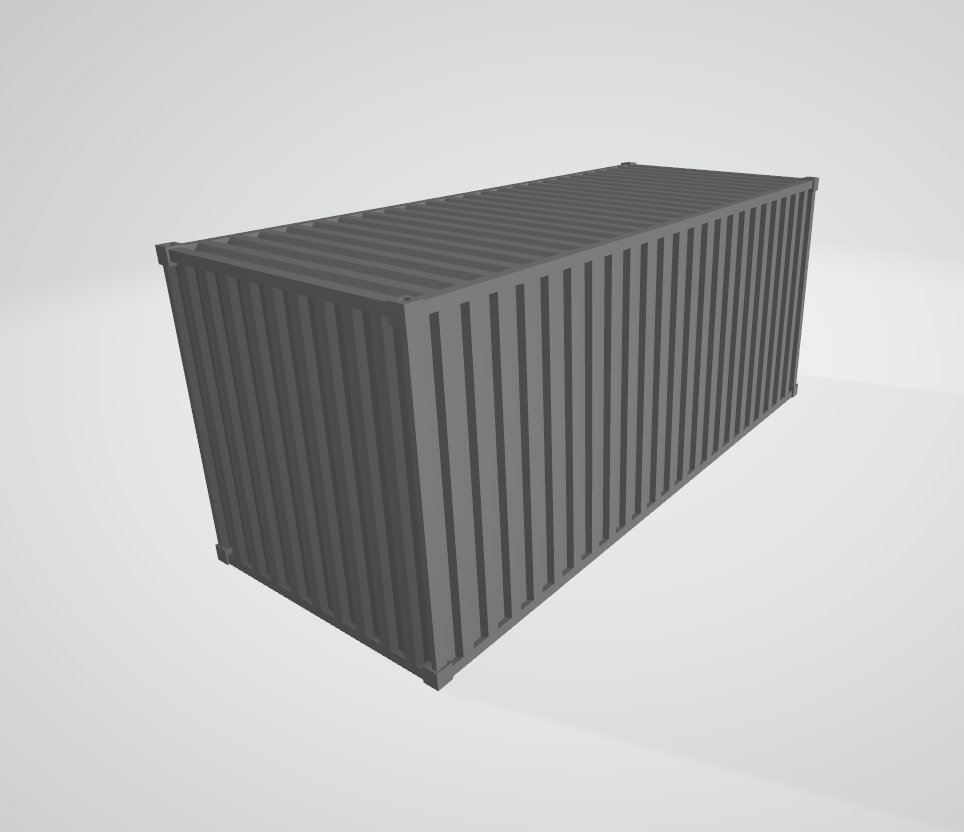 HO Scale 20ft Container 1:87, Print in Place! FREE!!! — miniatura 4