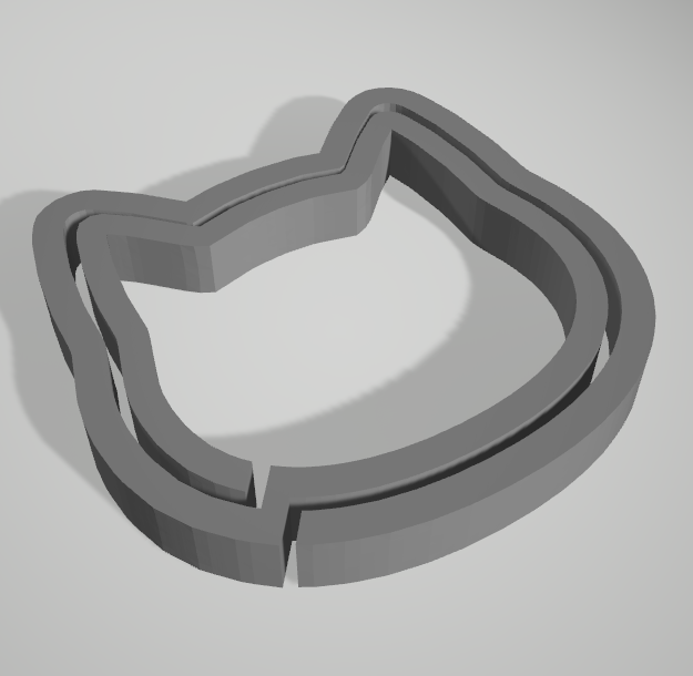 Kitty shaped key ring 3D model thumbnail