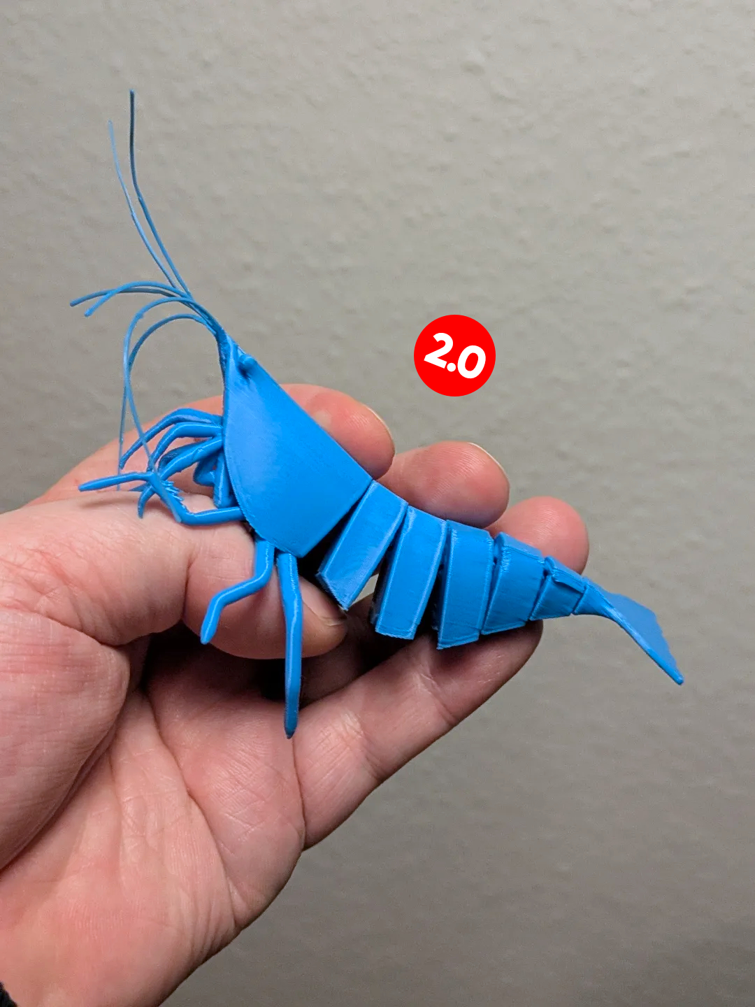 articulated shrimp 3D model thumbnail