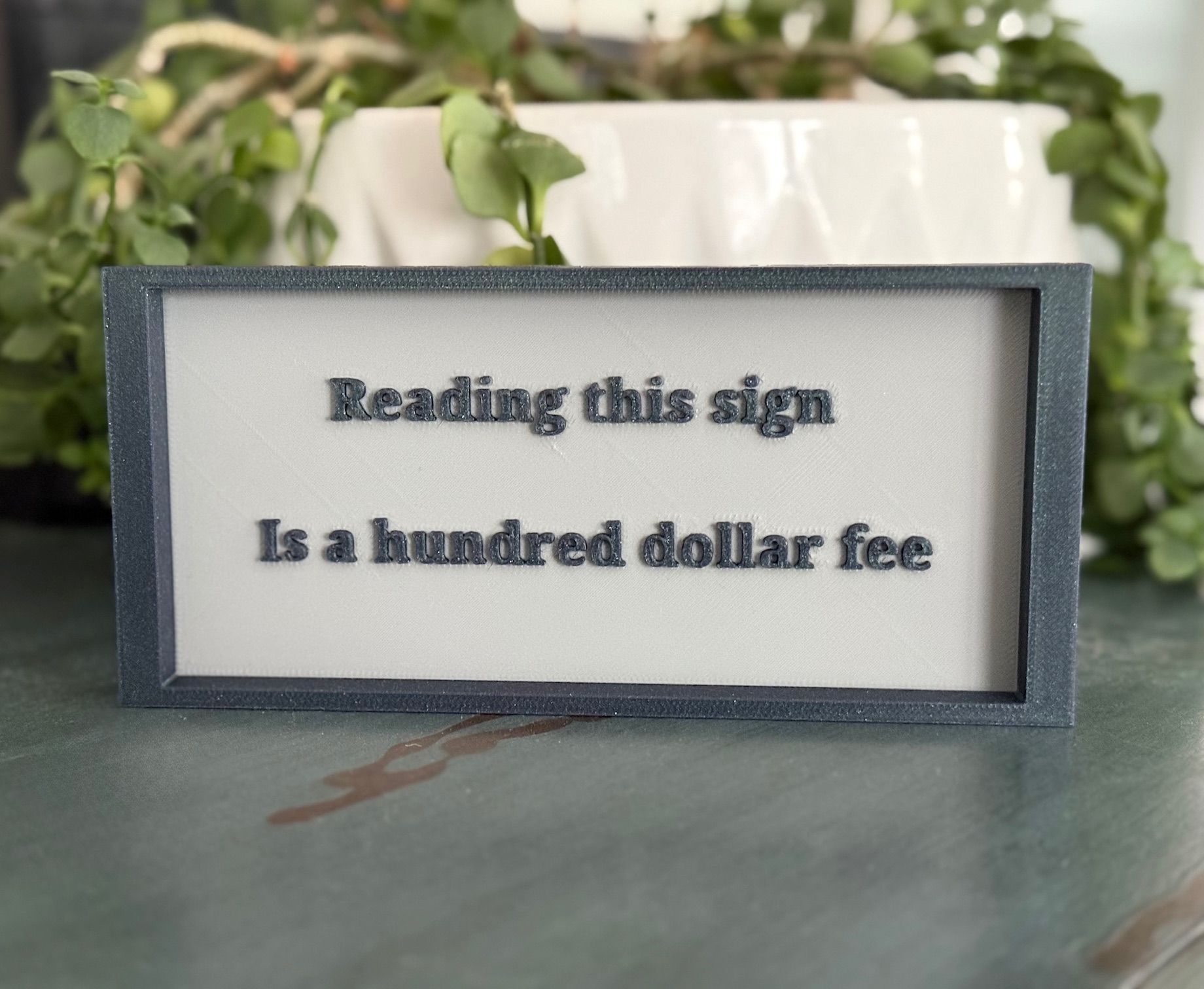 100$ fee sign.