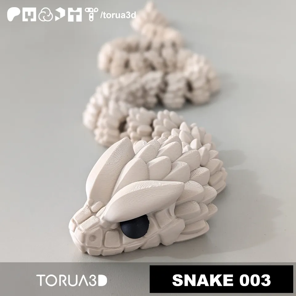 Articulated Snake 003 - Print in place - No supports - STL by