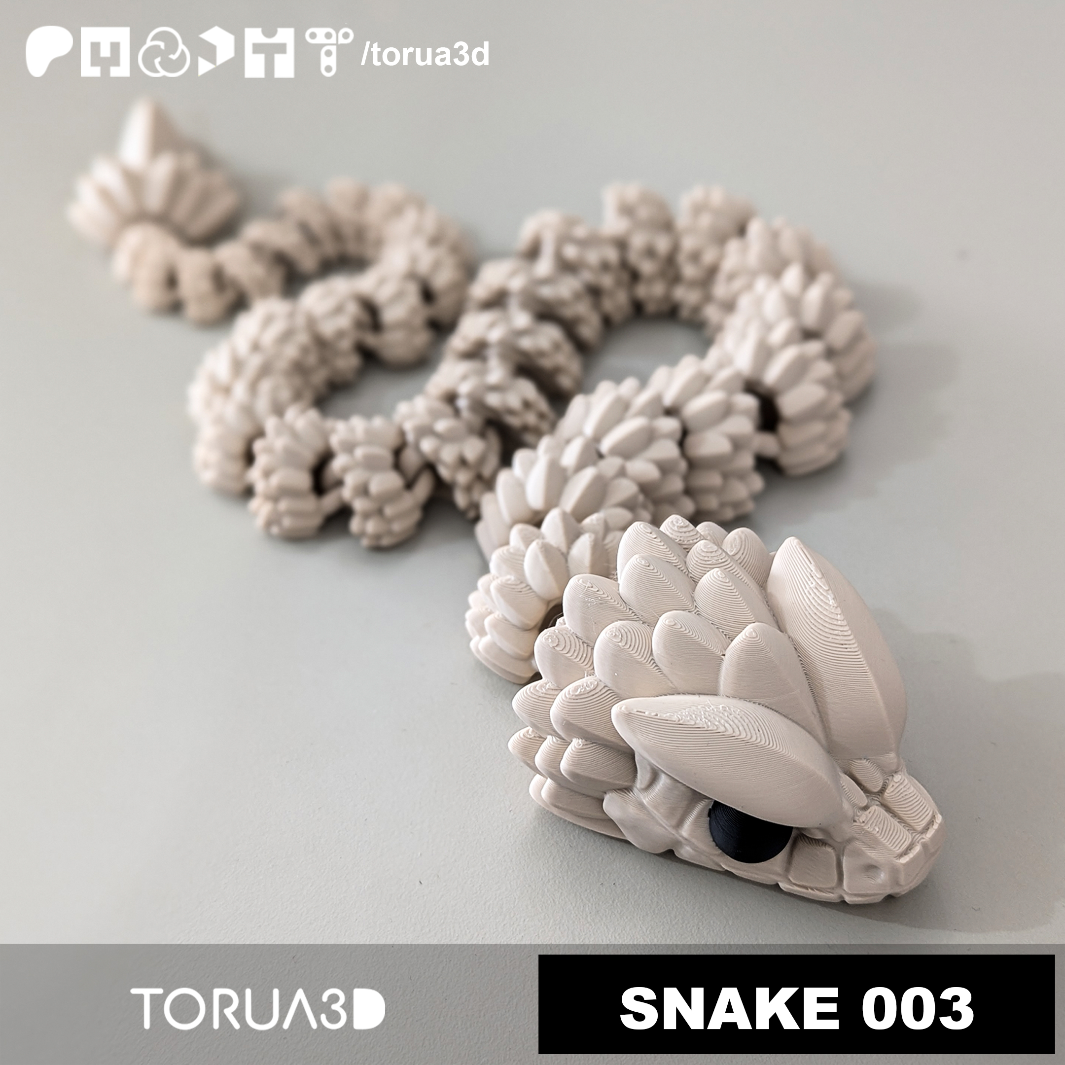 Articulated Snake 003 - Print in place - No supports - STL