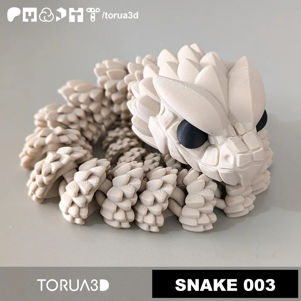 Articulated Snake 003 - Print in place - No supports - STL by