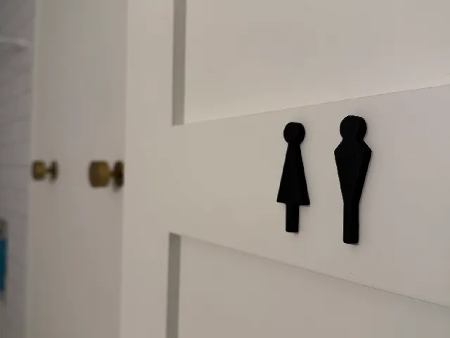 WOODWERD | Her & Him Bathroom Door Sign
