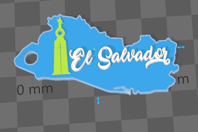 Llavero del Mapa de El Salvador PLA+ HD