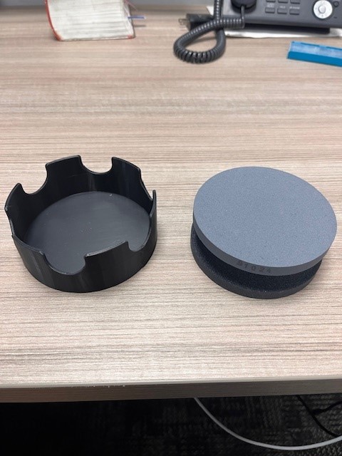 4" inch round machinist stone holder (crystolon machine knife stone disc)
