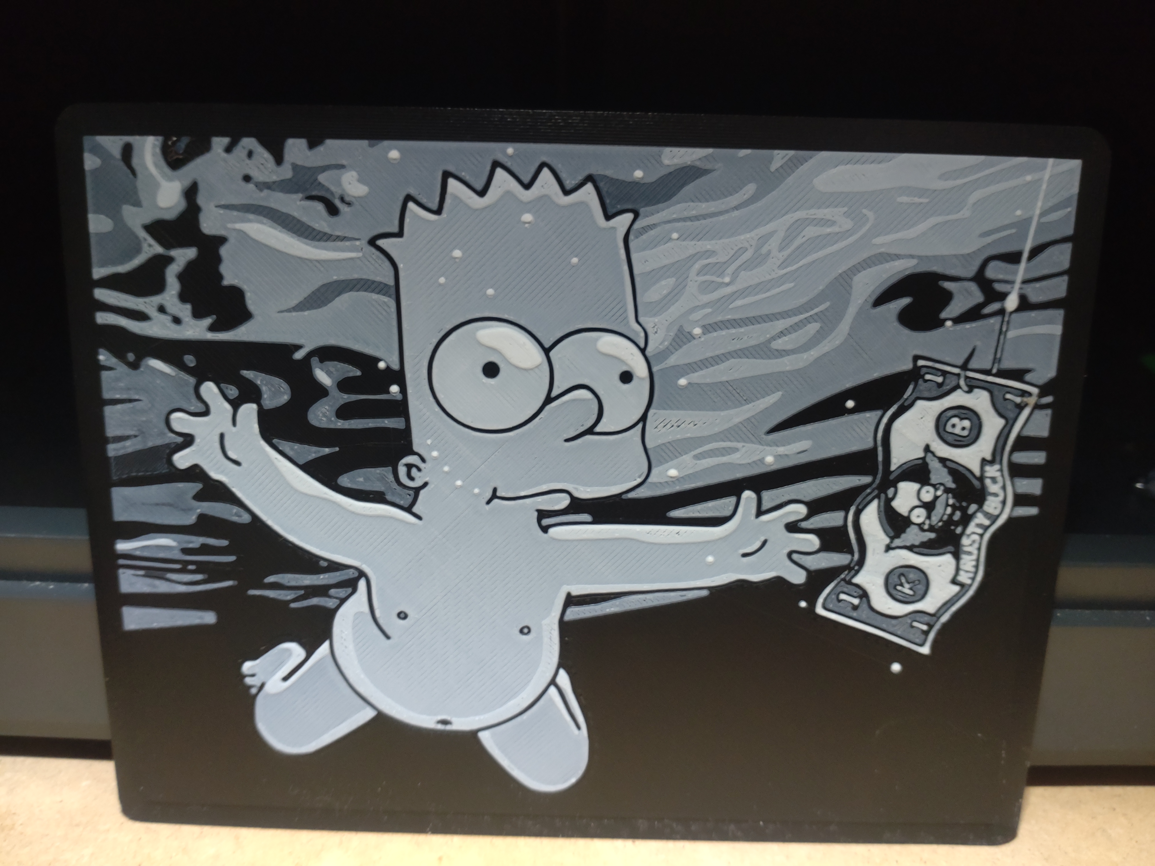 Miniatura 2 do modelo 3D HueForge Bart Simpson Nirvana Cover