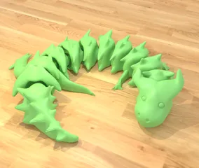 Green articulated spike dragon