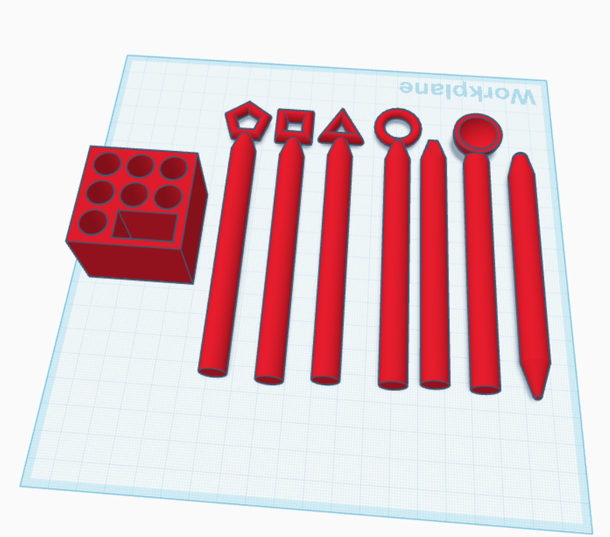Pottery tools with 1x1 Gridfinity holder