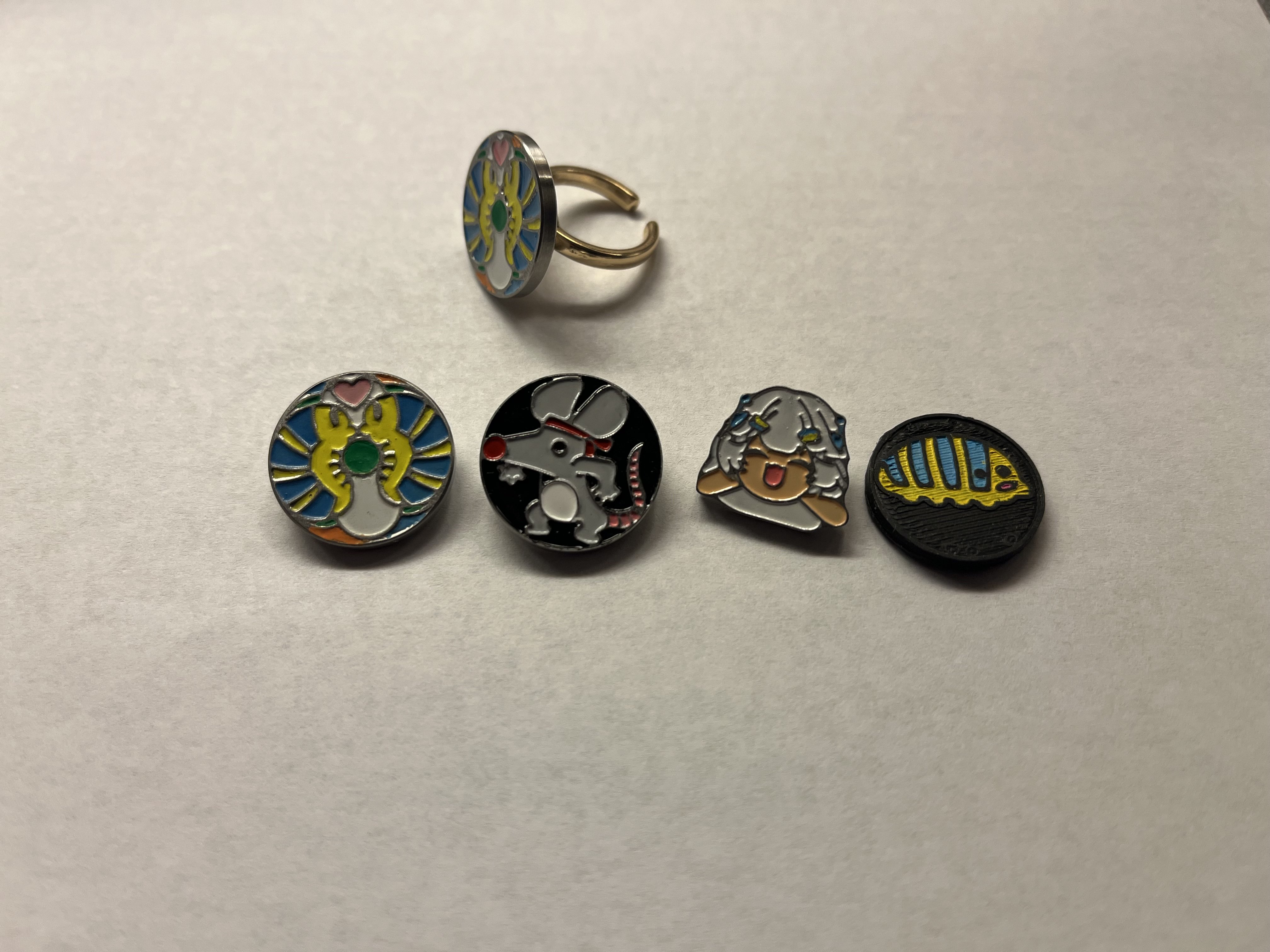 Pin and Spinner/Fidget Ring designs
