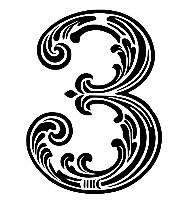 Ornamental number 3 (2)