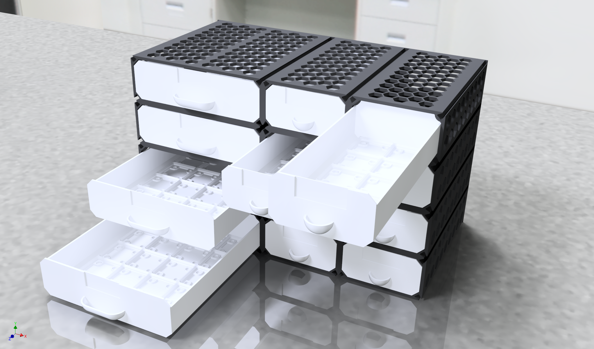 Miniatura 2 do modelo 3D Improved modular gridfinity drawers