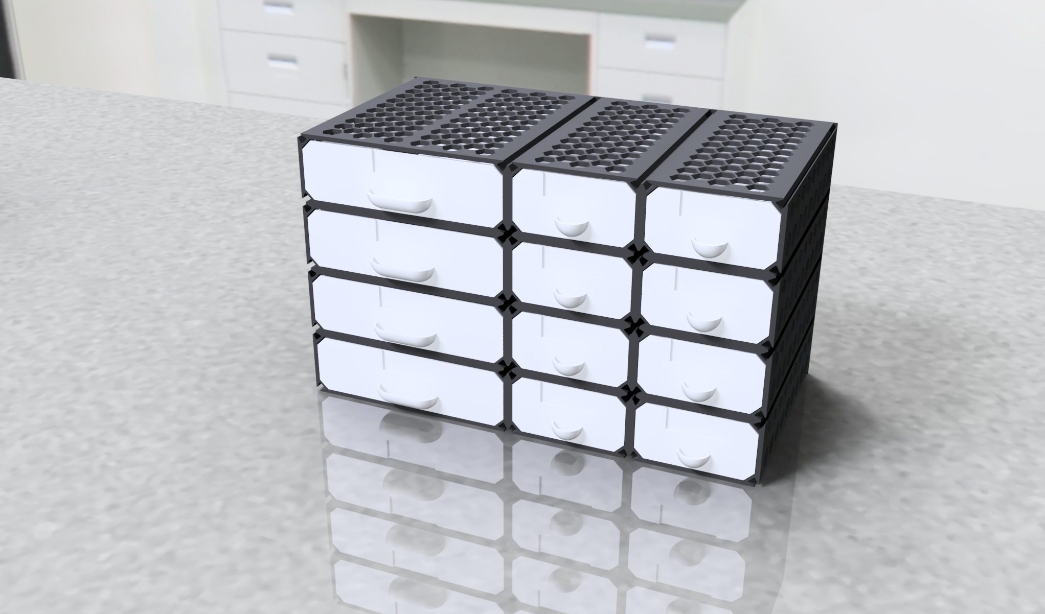 Miniatura 3 do modelo 3D Improved modular gridfinity drawers
